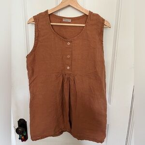 SOLD Conscious Clothing Linen Brown Sleeveless Top